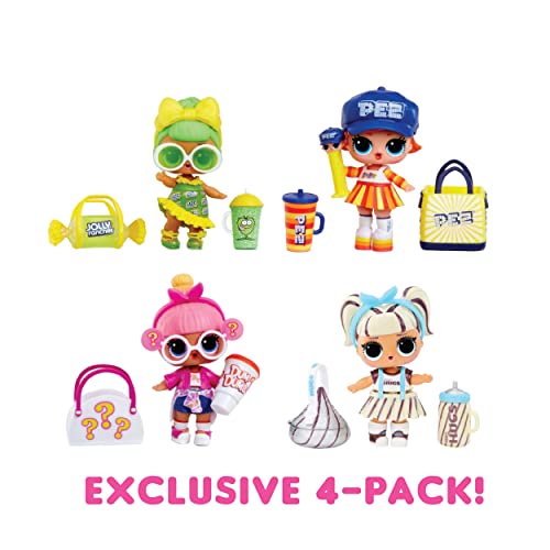 Lol Surprise Loves Mini Sweets Dolls 4-Pack #3 Jolly Rancher, Pez, Mike & Ikes, Dum Dums W/ 32 Surprises, Candy Theme, Accessories, Collectible Doll, Paper Packaging #TOP2