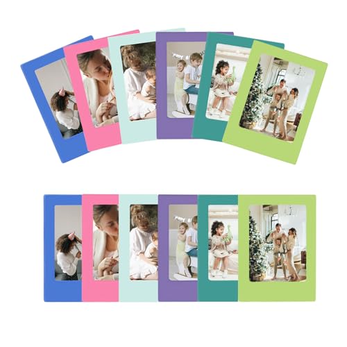 Marco de fotos magnético pequeño de 2 x 3 para refrigerador, mini marcos magnéticos coloridos personalizados para Fujifilm Instax Mini 12 11 99 90 40 9 8 7 EVO películas de 3 pulgadas, para fotos de
