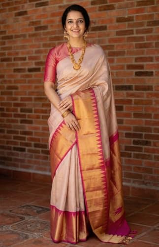 Image of Flosive Elegant Banarasi Katan Silk Saree with Rich Zari Work, Timeless Handloom Craftsmanship and Festive Appeal