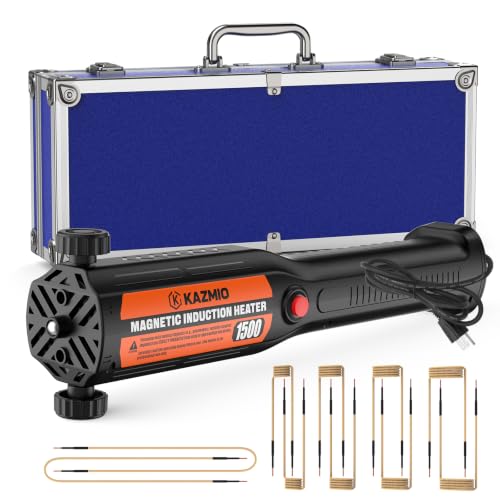 1500W Induction Heater Kit 110V Magnetic Induction Heater with 10 Coils and Case Nut Buster for Automotive Repair Removing Rusted Bolts Screws and Gears Orange