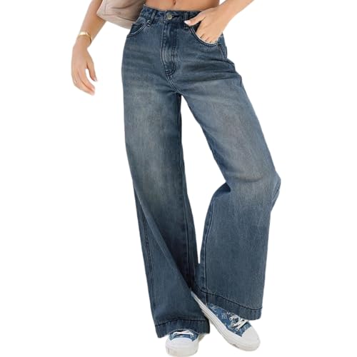 Stretchy High Waisted Jeans for Women Trendy Baggy Wide Leg Jeans Long Tall Mom Jean Denim Cowgirl Pants3