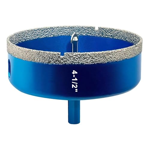 Image of TurstAid Diamond Hole Saw 4-1 /2 Inch with Pilot Guide Drill Bit - Performance Diamond Tile Hole Saw for Porcelain, Glass, Marble, Ceramic