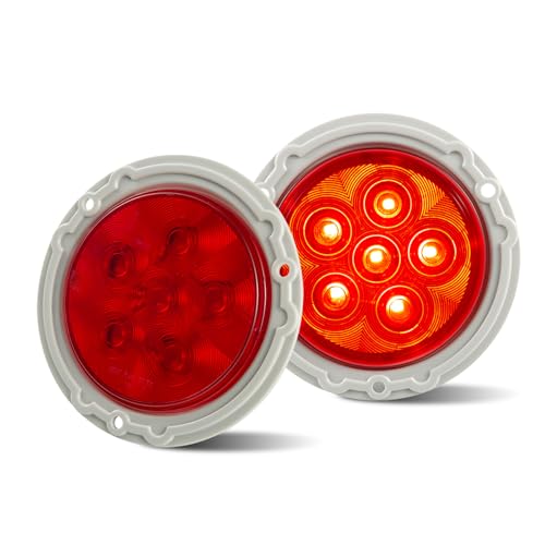 2PCS Luces traseras rojas LED redondas 4 pulg para camión miniatura 1