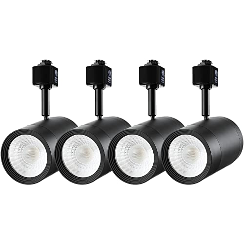 Leonlite 17.5W Commercial Series Led Track Lighting Heads, Cri90 H Track Lighting, Dimmable Track Light Head, Etl & Es Listed, 38° H Track Lighting Heads, 4000K Cool White, Matte Black, Pack Of 4 #TOP17