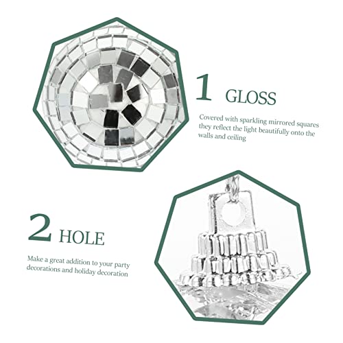 6 piezas de bolas espejadas para colgar, reflectantes, para bodas, árbol de Navidad y eventos disco miniatura 3