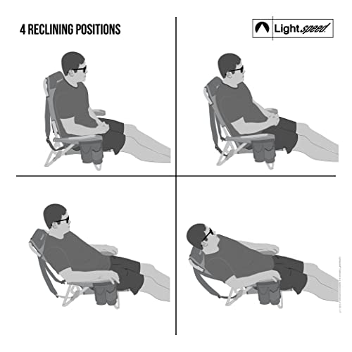 Lightspeed Outdoors Reclining Beach Chair | Lightweight Folding Chair (Blue Wave) - Image 9