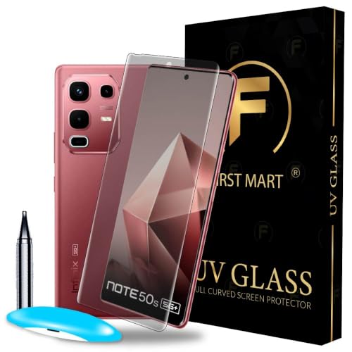 Image of FIRST MART Matte UV Tempered Glass for Infinix Note 40 Pro & Infinix Note 50s | Anti-Glare Curved Screen Protector, 9H Scratch Resistant, Fingerprint Compatible, Case-Friendly | Pack of 1