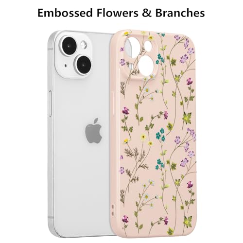 Image of RALEAVO Floral Case for iPhone 14 Plus, Flower Branch Pattern Design Cute Cover Case for Girls Women Slim Thin Soft Silicone Shockproof Anti-Slip Phone Case for iPhone 14 Plus (6.7 inch),Pink | for iPhone 14 Plus Case with Cute Flower Branch Pattern Design,Pretty Case for Girls Women,Soft Silicone Shockproof Cover