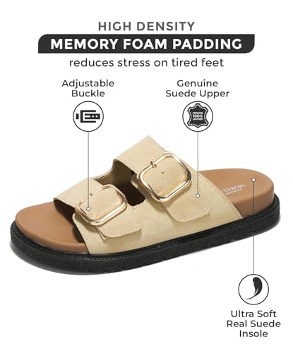 Project Cloud Platform Summer Sandals for Women 2025 - Comfortable and Adjustable Straps Summer Slides with Memory Foam Insole - Non-Slip Casual Womens Sandals