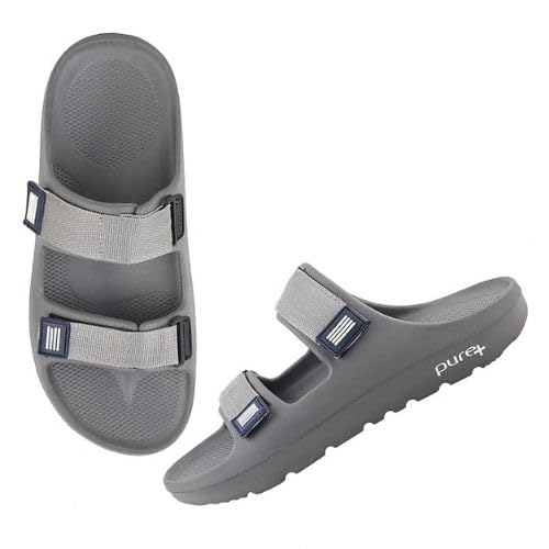 URJO PURE-54 Men's Sliders/Slippers Lightweight Super Flexible Arch Support Durable Anti Skid & Stylish Dailywear Sliders/Slippers for Men (URJO by Welcome) URJO-M-PURE-54-GRY_10