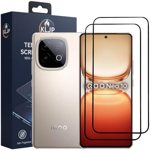 Image of Military-Grade Gorilla Tempered Glass For iQOO Neo 10 5G / iQOO Neo 10R 5G With Installation Kit | Edge to Edge Coverage | Black (Pack Of 2)