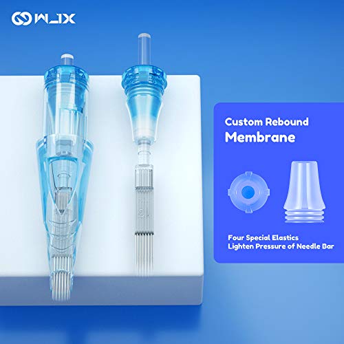 Image of MAST TATTOO 20Pcs Disposable Needles Curved Magnum 1027RM Blue Solid Tattoo Needles