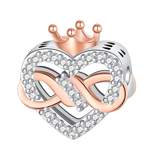 Image of LUXILLA Love You Best Friend Grandma Wife Heart Charm 925 Sterling Silver Charms Fit for Bracelets Necklace Jewelry Gift for Women