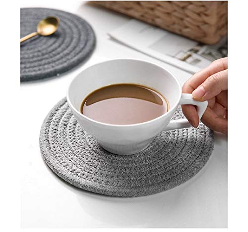 Duluxhome Kitchen Potholders Set Trivets Set 100% Pure Cotton Thread Weave Hot Pot Holders Set Hot Pads, Hot Mats,Spoon Rest Stylish Coasters For Cooking And Baking,Diameter 7 Inches, Set Of 3 (Gray) #TOP6