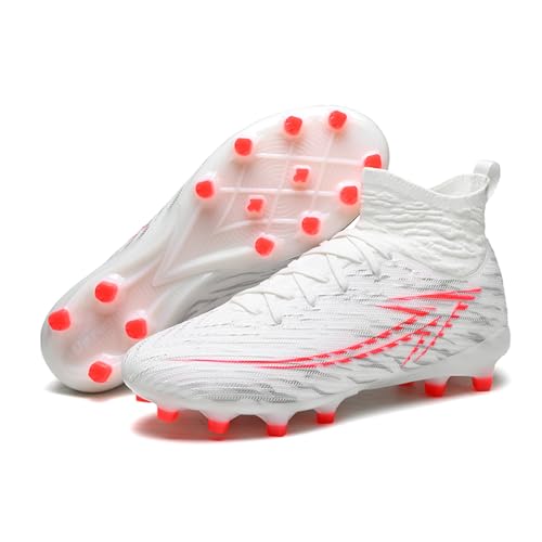 Image of Soccer Cleats for Mens Womens High Tops Lace Up Unisex Football Shoes Indoor Turf Soccer Shoes AG FG TF for Beginners to Advanced Players