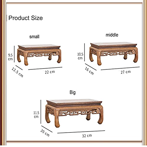 Table d'autel Mni Puja en bois et support de statue bouddhiste