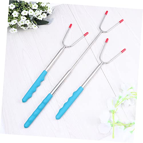 Clispeed Stainless Steel Camping Cookware 18 Pcs Stainless Cookware Stainless Steel Camping Cookware Cooking Utensils Barbecue Fork Silicone Handle Telescopic Stainless Cookware #TOP3