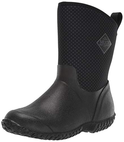 Muck Boot Women's Muckster II Mid Rain Boot, Black/Gray/Roses Print, 8 M US