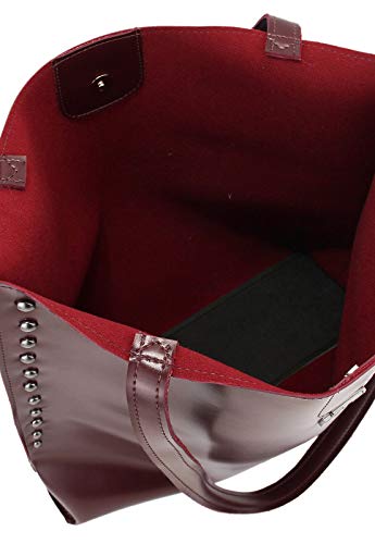 Bolsa Feminina Sacola Com Tacha Retta Vinho (Vinho)