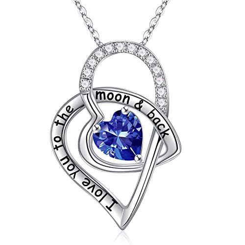 Iefil Gifts For Wife Her Girlfriend Jewelry, Birthstone Necklace Birthday Gifts For Women Anniversary Christmas Valentines Day For Her December Birthstone Blue Tanzanite Jewelry I Love You Gifts #TOP29