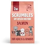 Scrumbles Natural Dry Dog Food, Grain Free Recipe with Fresh Salmon, for Adults and Senior Breeds, 2 kg Bag,package may vary