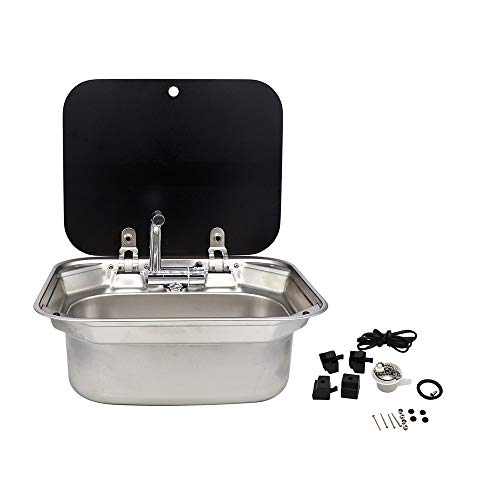 HWHongRV Rv Sink Camper Sink with Cover with Collapsible Concealed