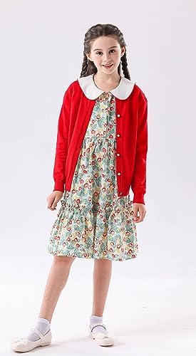 SMILING PINKER Little Girls Crewneck Cardigan Button Solid Uniform Sweaters 2 41V4dvJhlyL. AC
