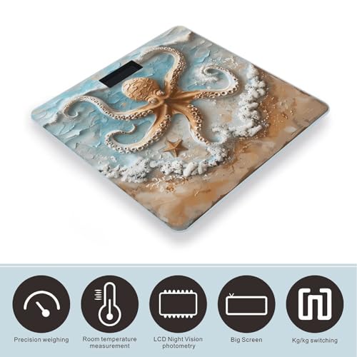 Báscula digital de baño con diseño de playa miniatura 3