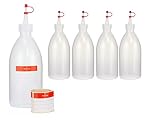 Octopus – 5 Spritzflaschen à 500 ml aus LDPE mit Dosierspitze und Schu