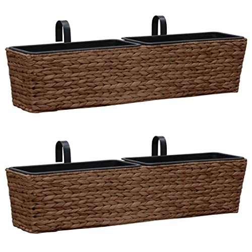 INLIFE Pots de Fleurs 2 pcs Jacinthe d'eau Marron