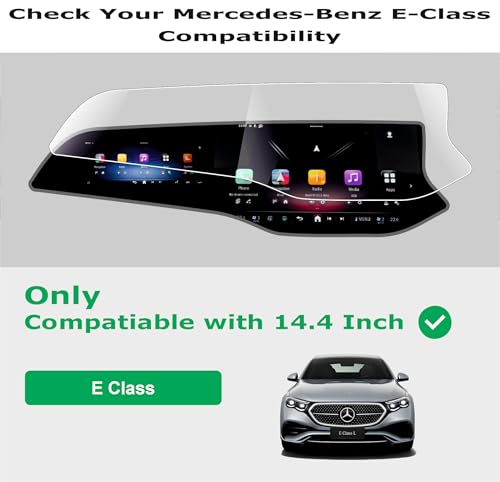 Image of OHAYO Screen Protector for Mercedes Benz E-Class 2025 | 14.4 Inch Infotainment Touchscreen + 12.3 Inch Instrument Cluster Display Guard | Full Coverage 9H Hardness Scratch Resistant Military Strength Protective Film for E Class