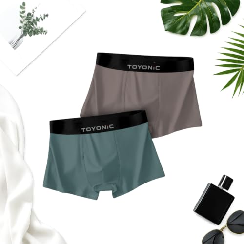 Image of Men's Ice Silk Trunks (4 Pack) | Breathable Ultra-Light Cooling Boxer Briefs | Soft Stretch Everyday Comfort Underwear