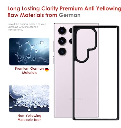 Image of Case for Samsung Galaxy S23 Ultra, [Anti-Yellowing Technology] [Military Grade Drop Protection] Shockproof Slim Hybrid Phone Case for Samsung Galaxy S24 Ultra 5G - Carbon Black