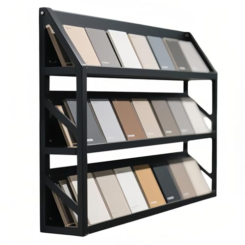 Expositor de muestras de losas de Madera para Venta minorista: Expositor de muestras de baldosas y Suelos de mármol para Montaje en Pared, Ideal para ferias comerciales y vitrinas de Materia