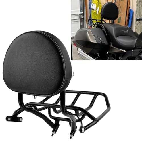 Panical Motorcycle for BMW K1600B Bagger 2018-2026 Passenger Backrest Rear Luggage Rack Kit Accessories Black Leather (Backrest Luggage Rack Set)