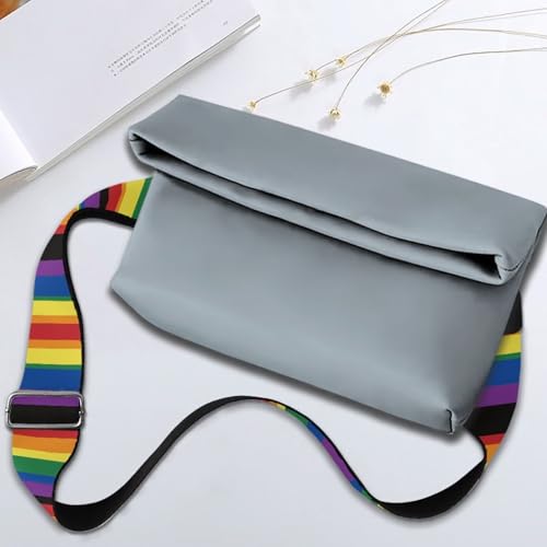 Image of Coldinair LGBT Wide Shoulder Strap Guitar Strap for Purse Replacement and Adjustable Crossbody Bag Straps Gay Pride Handbag Crossbody Bags Shoulder Bags,Rainbow Bag Strap
