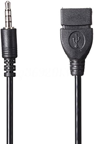 SILCOSTAR AUX to USB Adapter 3.5mm Male Aux Audio Jack Plug to USB 2.0 Female Converter Cord Converter Cable Lead for Car