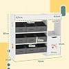 Meuble Rangement Enfant AIYAPLAY - Armoire Avec Tableau Noir - 3 Casiers - 48x30x100cm - Blanc