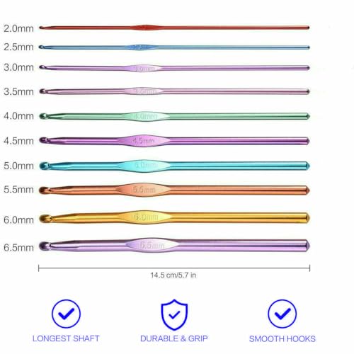 MACHSWON 10Pcs 4mm Aluminum Crochet Hooks Knitting Needles for DIY Craft Yarn - Image 4
