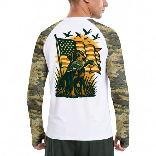 Riverruns Men's Camo Raglan Sleeve Graphic Shirt, UPF50+ Outdoor Top - image 2
