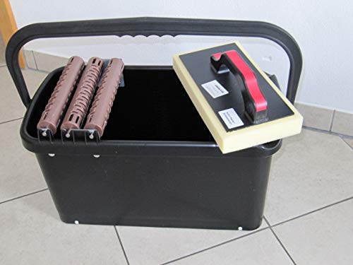 Waschset Profi mit 3 Rollen 23 ltr. Metallhalter, Waschbrett, Fliesenwaschset