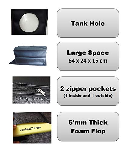 Image of Supreme - Black (Thick Flop) Tank Cover with Large Space for TVS Star City Plus