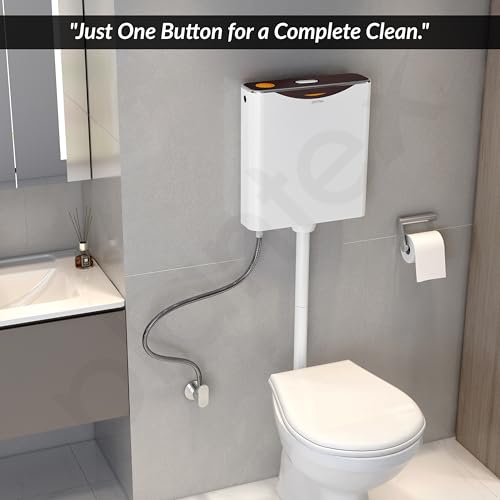Image of Plantex Flush Tank for Toilet with 10 Ltr Water Capacity /Single Flushing Cistern for Bathroom /Polypropylene Toilet Flush Tank - Pack of 1 (Boss, Brown & White)
