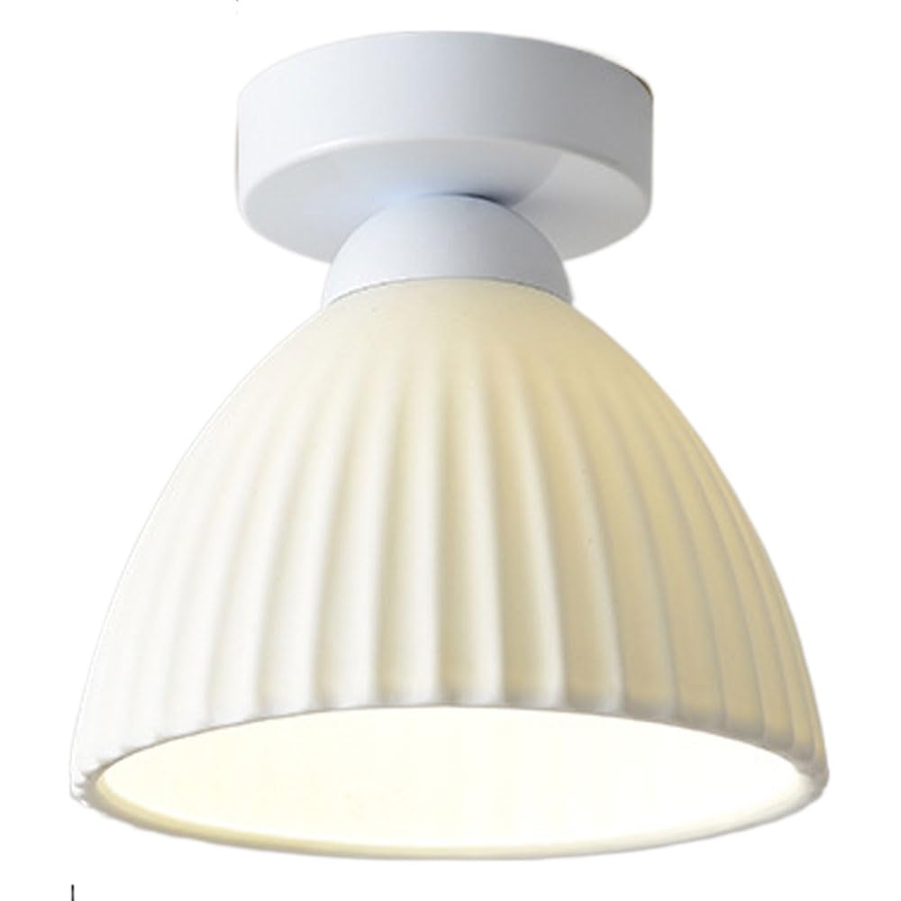 Plafonnier céramique facile à installer pour plafond bas blanc