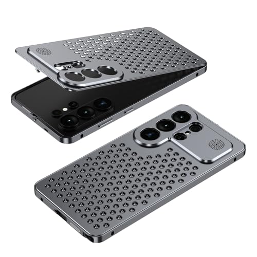 Coque Samsung S25 Ultra en métal gris, protection rigide premium et élégante
