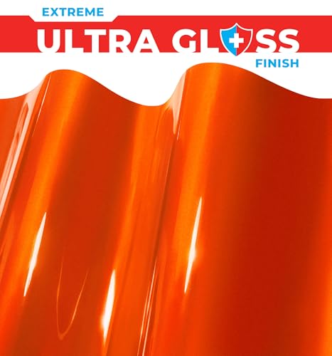 Image of ColorFusion PPF by VViViD, Gloss Flame Orange Dry Apply PPF Vinyl Car Wrap Roll 60ft x 5ft