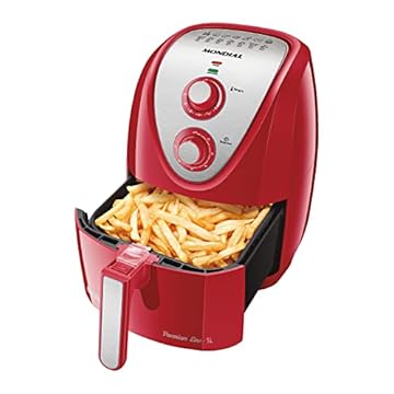 Fritadeira Sem Óleo Mondial AFN-50 Premium Line Inox 5L Vermelha - 220v