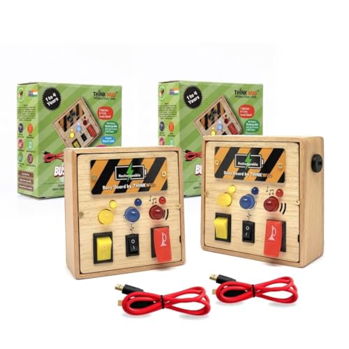 Image of Set of BusyBoard Mini (Rechargeable), Montessori Busy Board for Toddlers 1-6 Years, Sensory Toy with Lights & Switches, Fine Motor Skills, Hand Eye Coordination, Screen-Free Travel Toy, BIS Certified