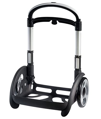 SJ GANG Be Box - Carrello Trolley Scuola, Carrellino Blocca Zaino- Maxi Ruote - Carrellino Richiudibile - Scuole Elementari e Medie - Nero