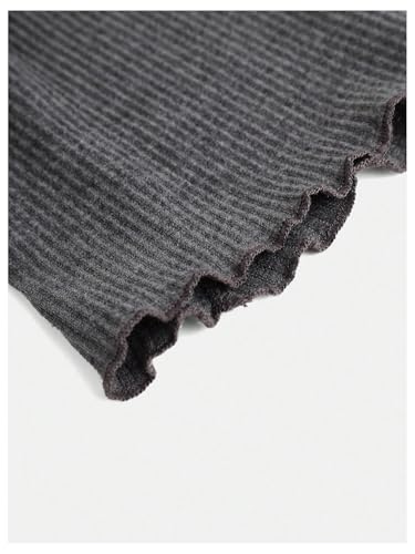 SweatyRocks Girl's Off The Shoulder Bell Long Sleeve T Shirt Knit Asymmetrical Ruched Y2K Tops4